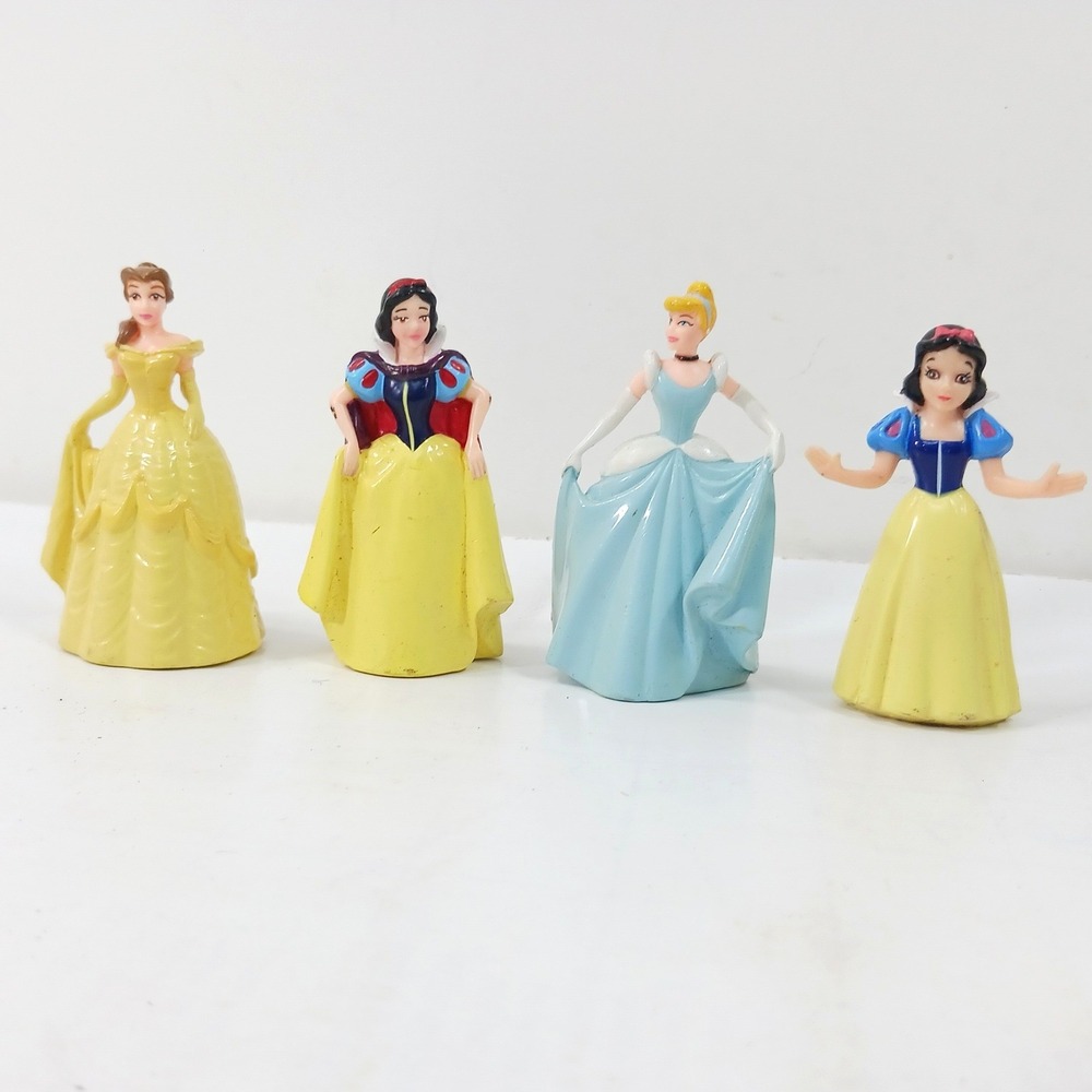 Disney Princess Mini PVC Figurine Set Belle Cinderella Snow White Mattel 4pc
